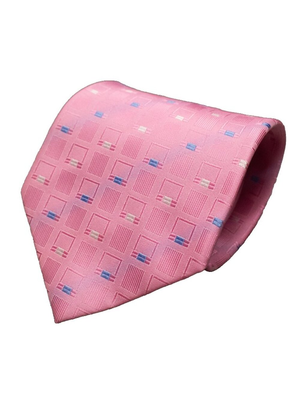 Giorgio Mariani Tie 100% Silk Made in Italy Pink Geometric 4"